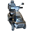 Front View Of 4 Wheel Mobility Scooter In Blue With Standard Wheels. Front View Of 4 Wheel Mobility Scooter In Blue With Standard Wheels.