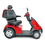 Mobility Scooter Shown In Red Right Side View With Standard Wheels. Mobility Scooter Shown In Red Right Side View With Standard Wheels.
