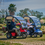Recreational Scooters In Red and Blue With Canopies. Recreational Scooters In Red and Blue With Canopies.