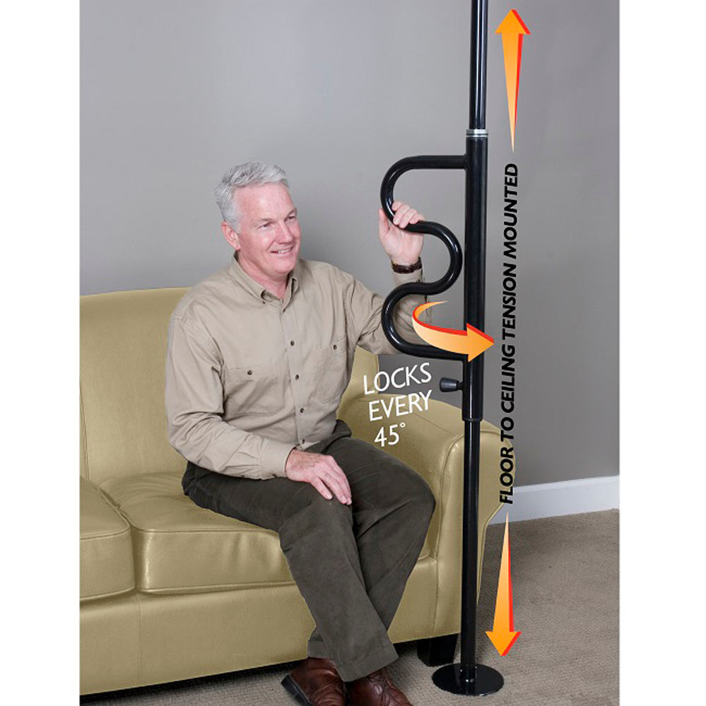 Security Pole with Curve Grab Bar Security Pole with Curve Grab Bar
