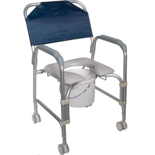 Aluminum Shower Chair and Commode with Casters Aluminum Shower Chair and Commode with Casters
