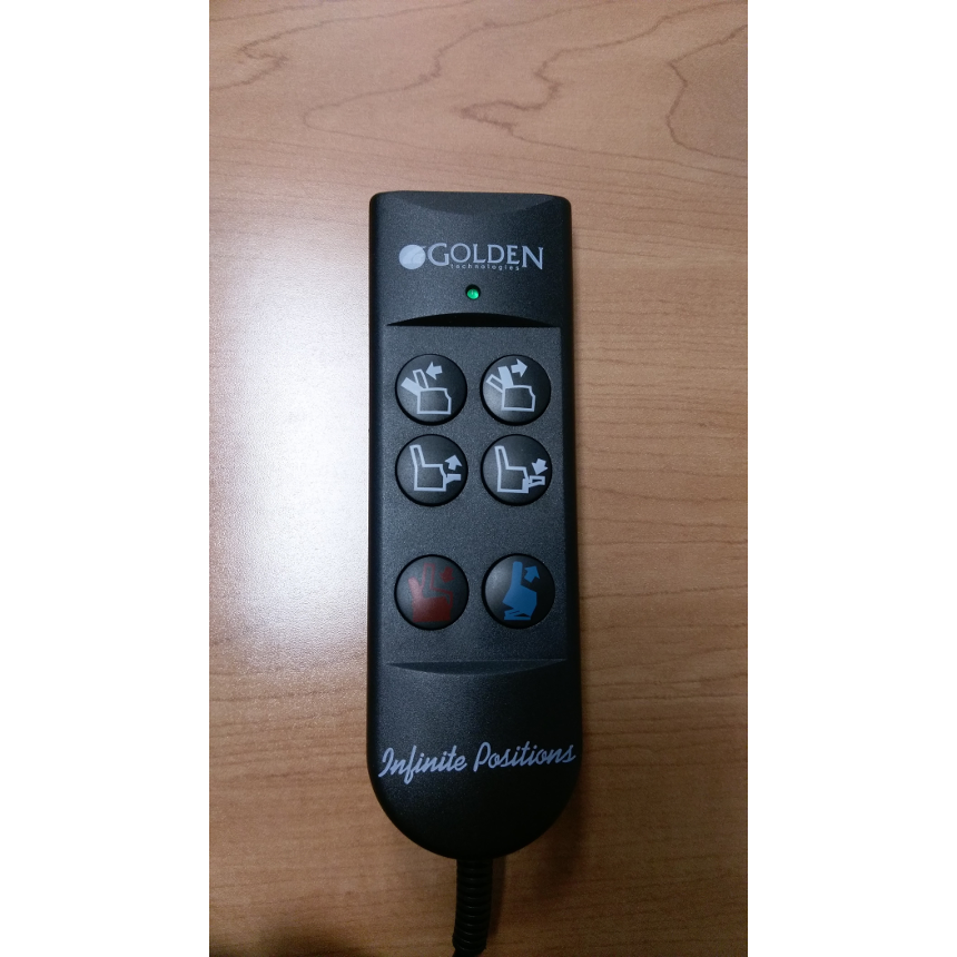 6-Button Golden Technologies Hand Control for 3-Motor Chairs and Infinite Position Lift Chairs 6-Button Golden Technologies Hand Control for 3-Motor Chairs and Infinite Position Lift Chairs