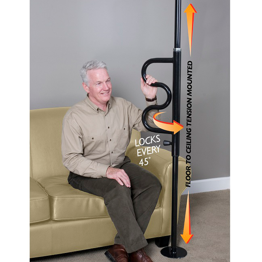 Security Pole with Curve Grab Bar Security Pole with Curve Grab Bar
