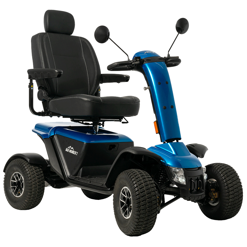 Baja Wrangler 2 by Pride Mobility Shown in True Blue Baja Wrangler 2 by Pride Mobility Shown in True Blue