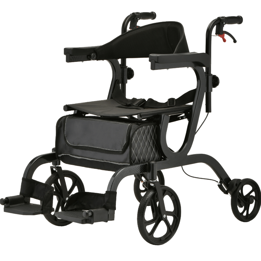 Gemini 2 in 1 Rollator Transport Chair Black Gemini 2 in 1 Rollator Transport Chair Black