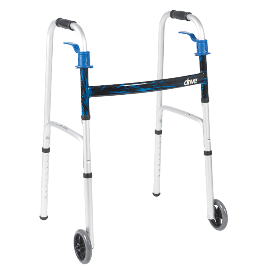 Deluxe Trigger Release Folding Walker with 5" Wheels Deluxe Trigger Release Folding Walker with 5" Wheels